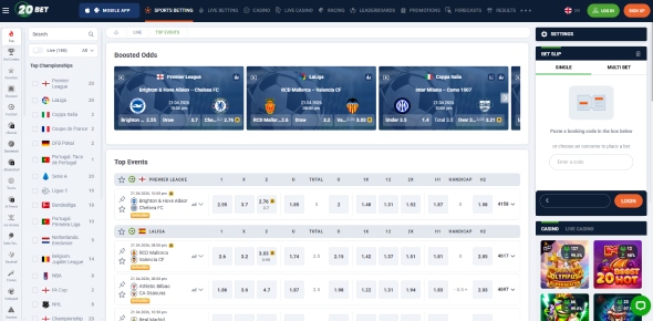 20Bet sports betting